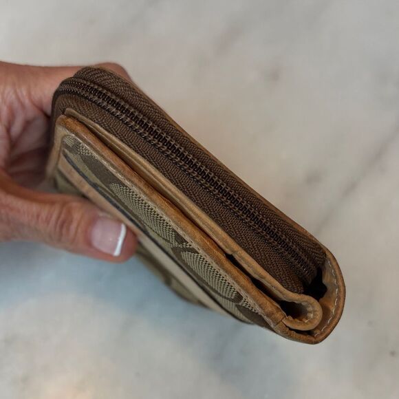 Coach Wallet Y2K Jacquard Signature Logo Canvas Striped Compact Wallet - Picture 9 of 16